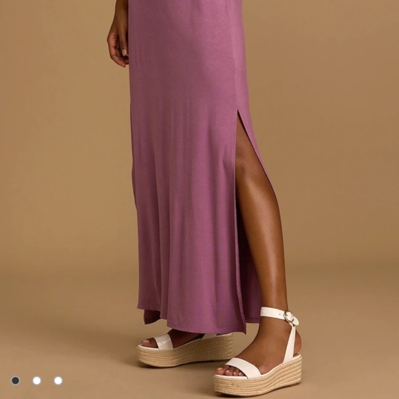 NWT Lulu's Daily Fave Mauve Purple Padded Shoulder Sleeveless Maxi Dress small - Picture 7 of 13